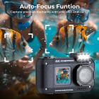 33ft/10m Waterproof Camera 4K 48MP HD Photos & Videos with Dual-Screen for Snorkeling, Surfing, Swimming, Waterproof Camera for Kids, Adults, includes EVA Storage Case, Black