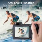 33ft/10m Waterproof Camera 4K 48MP HD Photos & Videos with Dual-Screen for Snorkeling, Surfing, Swimming, Waterproof Camera for Kids, Adults, Includes EVA Storage Case & Tripod, Black