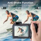 33ft/10m Waterproof Camera 4K 48MP HD Photos & Videos with Dual-Screen for Snorkeling, Surfing, Swimming, Waterproof Camera for Kids, Adults, Includes EVA Storage Case & Tripod, Orange