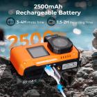 33ft/10m Waterproof Camera 4K 48MP HD Photos & Videos with Dual-Screen for Snorkeling, Surfing, Swimming, Waterproof Camera for Kids, Adults, Includes EVA Storage Case & Tripod, Orange