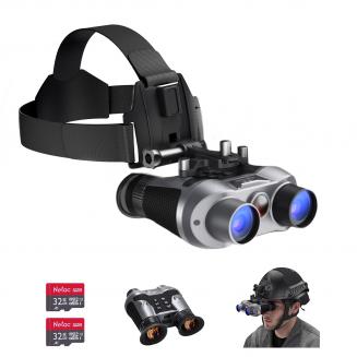 Binocoli notturni 3D con video 4K e foto 36MP, visori notturni IR da 700m/2296ft con schermo equivalente da 100 pollici, montabili sulla testa, per fauna selvatica, caccia e adulti Kentfaith