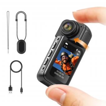 2.7K Thumb Camera with 180° Rotatable Lens Magnetic Body Wearable Kentfaith
