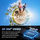 Insta360 X4, Waterproof 8K 360 Action Camera, 4K AI Video, Invisible Stick Removable Guards, 135Min