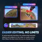 Insta360 X4, Waterproof 8K 360 Action Camera, 4K AI Video, Invisible Stick Removable Guards, 135Min