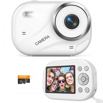 Digital Camera for Teens, 4K Videos 48MP Photos, Auto Focus, WiFi Transfer, 32GB Card, Kentfaith