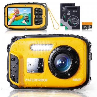 Waterproof Digital Camera for Kids,  Adults 16FT/5M Underwater 48MP for Snorkeling Swimming Kentfaith