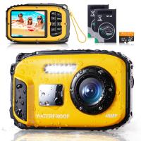 16FT/5M Waterproof Digital Camera, 48MP Auto Focus, Fill Light, 2.4in IPS Display, Selfie Mirror, 32GB Card Included, Under Water Camera for Snorkeling, Pool, Beach, Kentfaith
