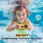 Waterproof Digital Camera for Kids 5m Underwater 48MP, for Snorkeling Swimming, Includes EVA Storage Case & Tripod Kentfaith