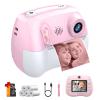Kids Camera Instant Print Color Photos, Front Rear Dual Selfie, 1080P HD Video for 3-12, Pink, Kentfaith