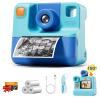 Kids Camera Instant Print, Christmas Birthday Gifts for Girls Boys 3-12, 24MP 1080P Selfie, Kentfaith (Blue)