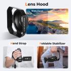 8K Ultra-HD Camcorder, 64MP Video Camera with SONY CMOS Sensor & Built-in Fill Light, WiFi Connect & Transfer, Tripod, Microphones, 2 Batteries, Remote Control, 64GB Card, Kentfaith