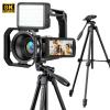 8K Camcorder, 15PCS Complete Kit, with Sony CMOS Sensor, 18X Zoom, HDMI Output for Live Streaming, WiFi Transfer, 2 Batteries, Tripod Included, for Vlogs, Family Memories, Content Creation, Kentfaith