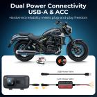 Motorcycle Dash Cam with 2K Resolution 140° Wide Angle WiFi Control USB Power Kentfaith