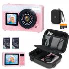 Underwater Camera for Kids 4K 48MP, 3M Waterproof, Dual Screen, for Snorkeling Swimming, Includes EVA Storage Case, Kentfaith
