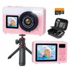 Underwater Camera for Kids 4K 48MP, 3M Waterproof, Dual Screen, for Snorkeling Swimming, Includes EVA Storage Case, Tripod, Kentfaith