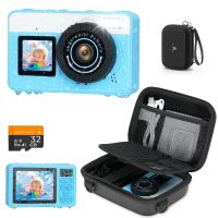 Underwater Camera for Kids 4K 48MP, 3M Waterproof, Dual Screen, for Snorkeling Swimming, Includes EVA Storage Case, Kentfaith