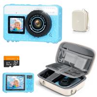 Underwater Camera for Kids 4K 48MP, 3M Waterproof, Dual Screen, for Snorkeling Swimming, Includes EVA Storage Case, Kentfaith