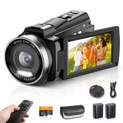Camcorder 5K 48MP met 10× Optische Zoom, 6-Assige Stabilisatie en 162 cm Statief