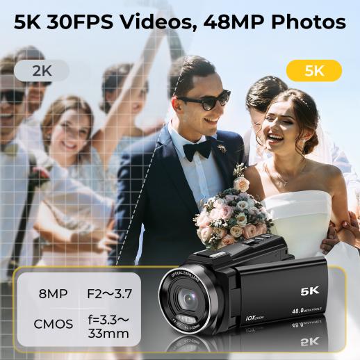 お値下げ。Wi-Fi付き　ビデオカメラ　5k ビデオカメラ 5K 日本製センサー 4K デジタルカメラ WiFi機能 16