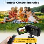5K Camcorder with 10X Optical Zoom, 30FPS Video Camera, Aluminum Tripod, WiFi Transfer, Remote Control, 6-axis Stabilization, Dual Batteries, Kentfaith