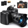 8K 88MP Digital Camera for Photography, Autofocus, Dual Lens for Selfie Youtube Vlogging, 3.2in Touchscreen Kentfaith
