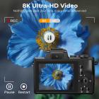 8K 88MP Digital Camera for Photography, Autofocus, Dual Lens for Selfie Youtube Vlogging, 3.2in Touchscreen Kentfaith