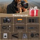8K 88MP Digital Camera for Photography, Autofocus, Dual Lens for Selfie Youtube Vlogging, 3.2in Touchscreen Kentfaith