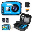 Underwater Camera for Kids 4K 48MP, 10FT/3M Waterproof, Dual Screen, for Snorkeling Swimming Kentfaith