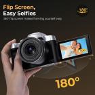 75MP 4K Digital Camera for Photography, 12X Optical Zoom, 180° Flip Screen, 52mm Black Mist 1/4 + CPL Filter Set, Camera Tripod, WiFi Vlogging Camera for Video, YouTube, Kentfaith