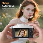 75MP 4K Digital Camera for Photography, 12X Optical Zoom, 180° Flip Screen, 52mm Black Mist 1/4 + CPL Filter Set, Camera Tripod, WiFi Vlogging Camera for Video, YouTube, Kentfaith