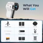 5K Video Camera with 75MP Photos, 8X Optical Zoom, WiFi Transfer, Foldable Tripod, Wireless Mic, Dual Batteries, Support PIP Record, Kentfaith