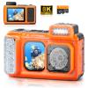 8K 90MP câmera digital impermeável 15m / 49FT Subaquática, Dual-Screen para Selfie, WiFi incorporado, para mergulho, mergulho com snorkel, natação, surfe, KentFaith

