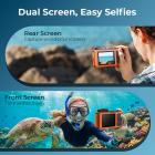 8K 90MP Waterproof Digital Camera 15m/49FT Undervann, Dual Screen for Selfie, Built-in WiFi, Tripod inkludert for Diving, Snorkeling, svømming, Surfing, #
