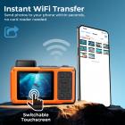 8K 90MP Waterproof Digital Camera 15m/49FT Undervann, Dual Screen for Selfie, Built-in WiFi, Tripod inkludert for Diving, Snorkeling, svømming, Surfing, #
