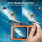 8K 90MP Waterproof Digital Camera 15m/49FT Undervann, Dual Screen for Selfie, Built-in WiFi, Tripod inkludert for Diving, Snorkeling, svømming, Surfing, #

