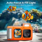 8K 90MP Waterproof Digital Camera 15m/49FT Undervann, Dual Screen for Selfie, Built-in WiFi, Tripod inkludert for Diving, Snorkeling, svømming, Surfing, #
