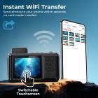 8K 90MP Waterproof Digital Camera 15m/49FT Undervann, Dual Screen for Selfie, bygget i WiFi, for Gudg, Snorkeling, svømming, Surfing, #
