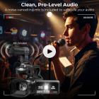 6K Video Camera Camcorder 64MP Photos, Built-in WiFi, 4in Flip Touchscreen, IR Night Vision, Mic & 64GB Card Included, for Vlogging, Filmmaking, Kentfaith