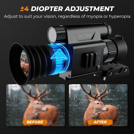 4K ビデオカメラ ナイトビジョン付き ナイトビジョンスコープ 4Kビデオ録画、300m赤外線ナイトビジョン範囲