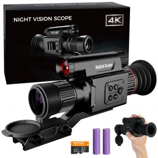 4K digital nattoptikk for jakt, infrarød sikt med 300m rekkevidde, 5–20X zoom & PIP-modus, nullkalibreringstrådkors, støtter opptil 512GB, Kentfaith