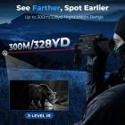 4K Night Vision Scope for Hunting, Infrared Scope with 300m Range, 5–20X Zoom  & PIP Mode, Zero-Calibration Crosshair, Support max. 512GB, Kentfaith