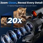 4K Night Vision Scope for Hunting, Infrared Scope with 300m Range, 5–20X Zoom  & PIP Mode, Zero-Calibration Crosshair, Support max. 512GB, Kentfaith