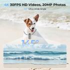 4K30FPS ミニウェアラブルカメラ、350分録画可能、水深30メートル防水、EIS手ぶれ補正、WiFiリモコン操作、ポータブルVlog撮影、サイクリング/オートバイ用ハンズフリーPOV録画、Kentfaith