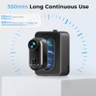 4K30FPS ミニウェアラブルカメラ、350分録画可能、水深30メートル防水、EIS手ぶれ補正、WiFiリモコン操作、ポータブルVlog撮影、サイクリング/オートバイ用ハンズフリーPOV録画、Kentfaith