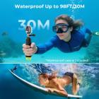 4K30FPS ミニウェアラブルカメラ、350分録画可能、水深30メートル防水、EIS手ぶれ補正、WiFiリモコン操作、ポータブルVlog撮影、サイクリング/オートバイ用ハンズフリーPOV録画、Kentfaith