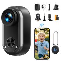 4K 30FPS Mini Body Camera for Kids, Pets, Thumb Size, 30M/96FT Waterproof, EIS, Built-in WiFi, 350 min Battery, 145° Lens Angle, Hands-Free POV Recording for Cycling, Vlogging, Beach, Kentfaith