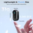 4K 30FPS Mini Body Camera for barn, kjæledyr, tommelfingerstørrelse, 30M/96FT vanntett, EIS, innebygd WiFi, 350 min batteri, 145° linsevinkel, håndfri POV-opptak for sykling, vlogging, strand, Kentfaith