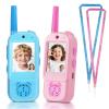 Video Walkie Talkies for Kids, 200M/656FT Range, Voice Changer, HD Camera, 2in Screen, Rechargeable Indoor Outdoor Toys for 3-12 Years Old Boys, Girls, 2 Pack, Kentfaith