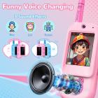 Walkie Talkies de Vídeo para Crianças, Alcance de 200M/656FT, Modificador de Voz, Câmera HD, Tela de 2 Polegadas, Brinquedos Recarregáveis para Interior e Exterior para Meninos e Meninas de 3-12 Anos, Pacote com 2, Kentfaith