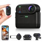 4K30FPS Mini Body Action Kamera, Tommelfinger Størrelse, Magnetisk Wearable, Clip-on, 33FT / 10M Vandtæt, 360min Udholdenhed, 64GB Indbygget Opbevaring, Hands-FreePOVs til Cykling, Vlogging, KentFaith
